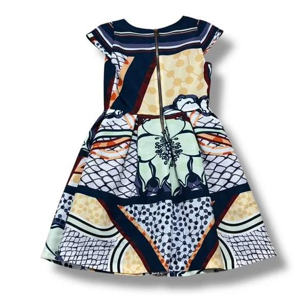 Ted Baker London Wrennie Tribal Print Cap Sleeve Dress Multicolor Size 2 - Picture 5 of 10